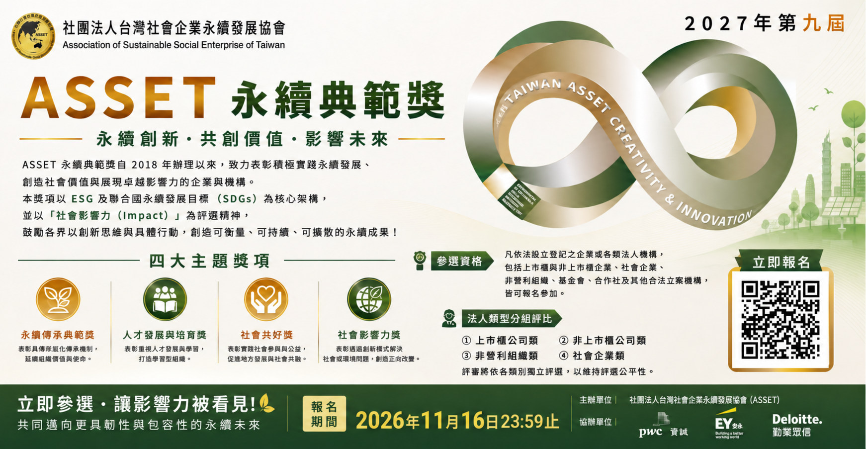 2027第9屆【永續典範獎】~前身 創新獎、企業永續發展獎